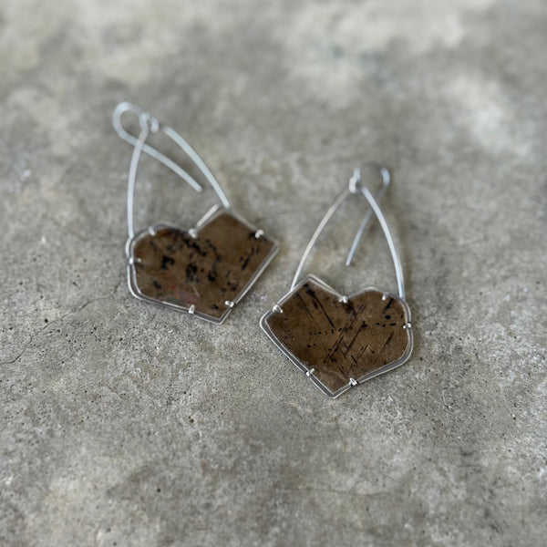 heart mica earrings