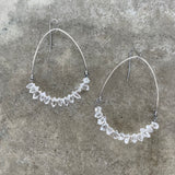 herkimer diamond cluster arc earrings