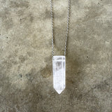 geometric rose quartz necklace