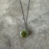 faceted vesuvianite teardrop necklace - Lisa Crowder Studio