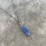 large faceted labradorite teardrop necklace