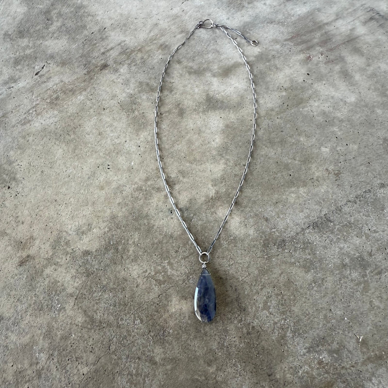 faceted labradorite teardrop necklace