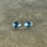 faceted freeform blue topaz earring