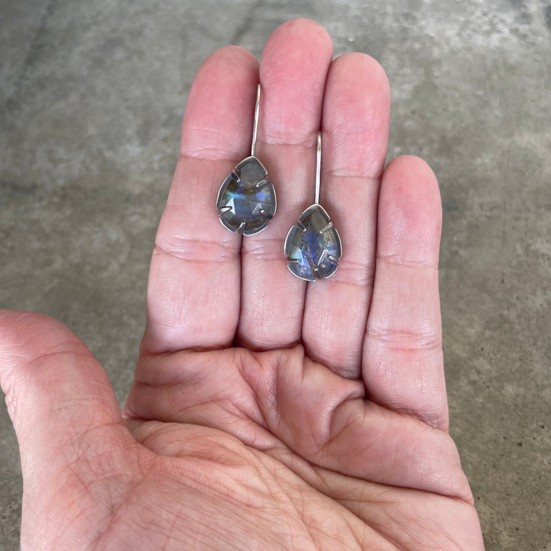 small labradorite teardrop earrings