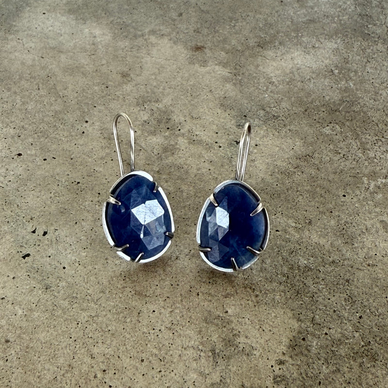 tanzanite freeform drop earrings