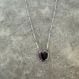 small watermelon tourmaline heart necklace