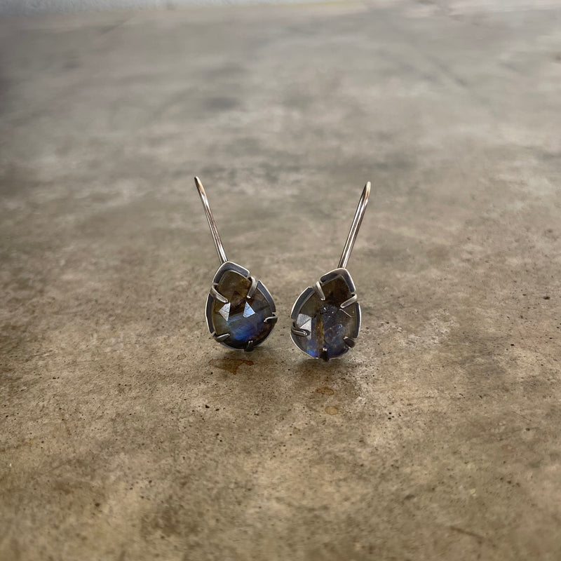 small labradorite teardrop earrings