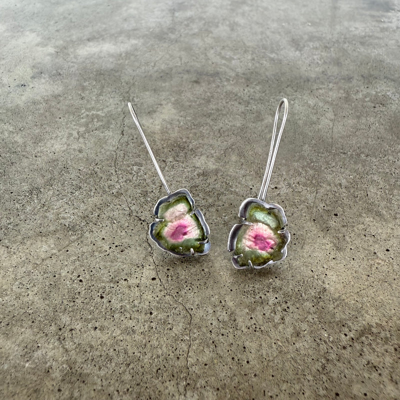 tourmaline slice earrings