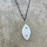 faceted solar quartz marquise necklace - Lisa Crowder Studio