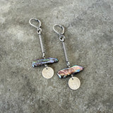 peacock freshwater pearl drop earrings