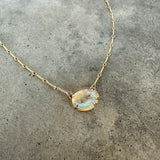 small aquamarine freeform necklace