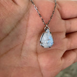rainbow moonstone evil eye necklace - Lisa Crowder Studio