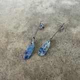 kyanite long bar post earrings