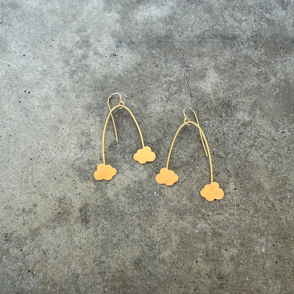 double cloud drop earrings