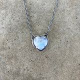 mini rainbow moonstone heart necklace - Lisa Crowder Studio