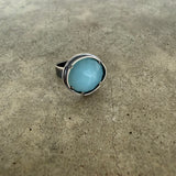 aqua chalcedony freeform ring