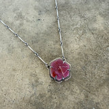 natural ruby geometric necklace