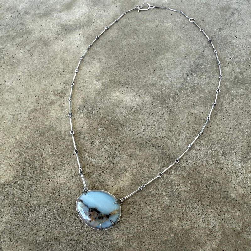 peruvian opal freeform necklace