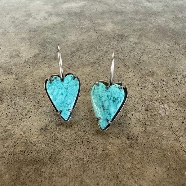 turquoise heart earrings