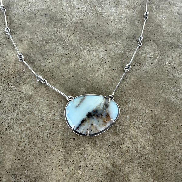 peruvian opal free form necklace