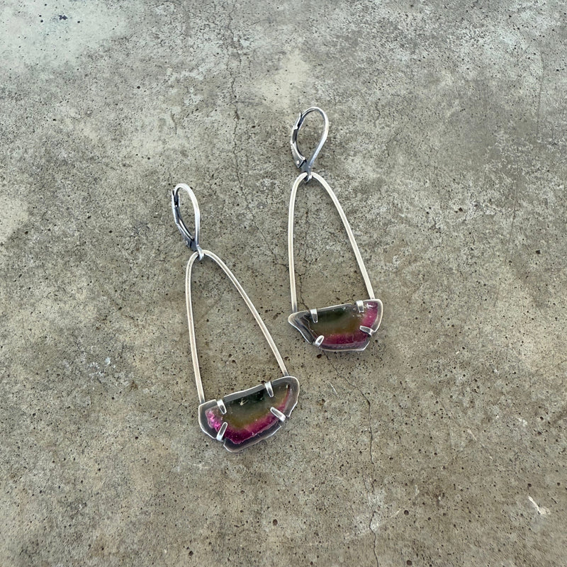 tourmaline arc earrings