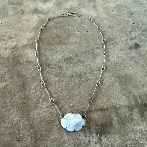 rainbow moonstone cloud necklace