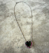 watermelon tourmaline heart necklace
