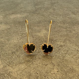 watermelon tourmaline tiny heart earrings - Lisa Crowder Studio