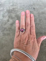 pink tourmaline freeform ring