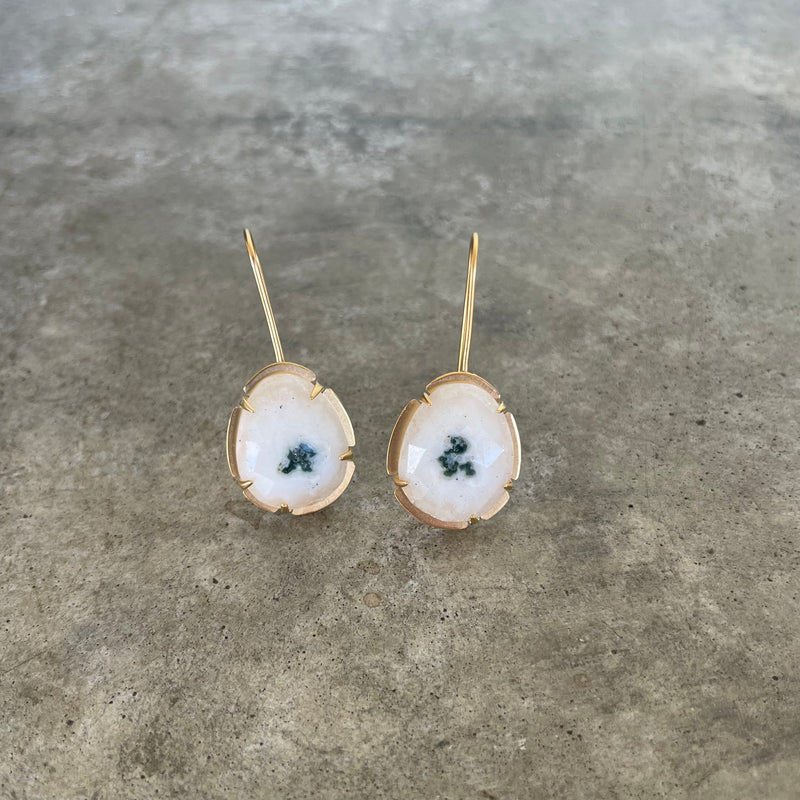 solar quartz vermeil earrings