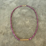 ruby gold bar necklace