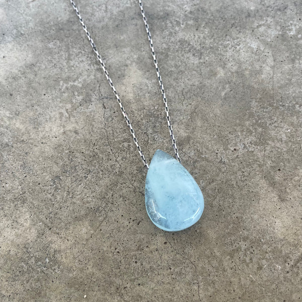 dreamy aquamarine teardrop necklace