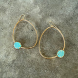 large hatch hoop with aqua chalcedony