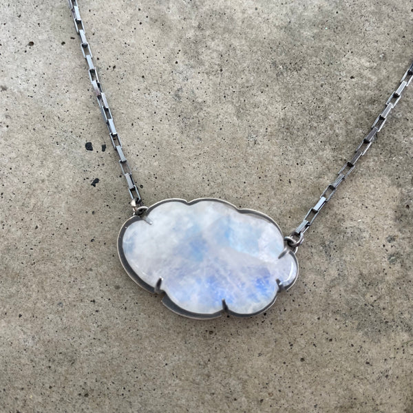 rainbow moonstone cloud necklace