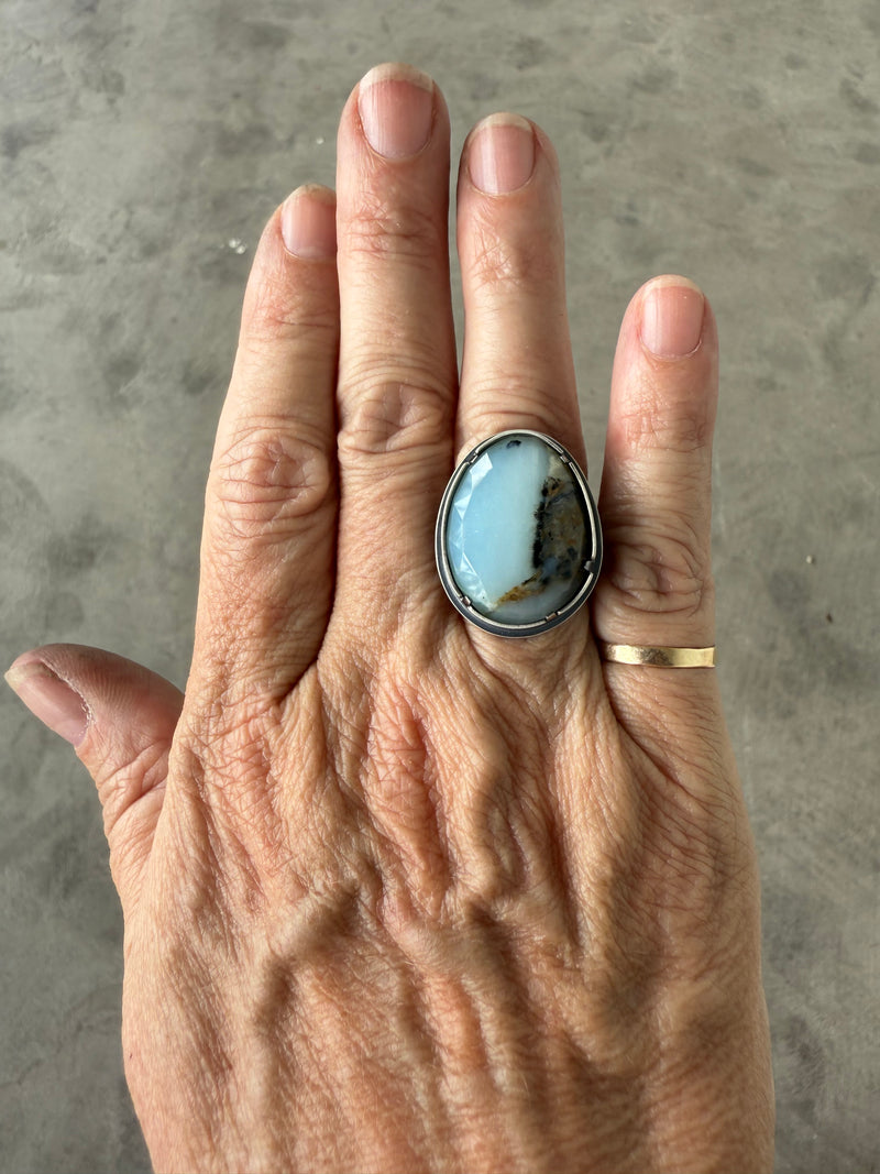 peruvian opal freeform ring