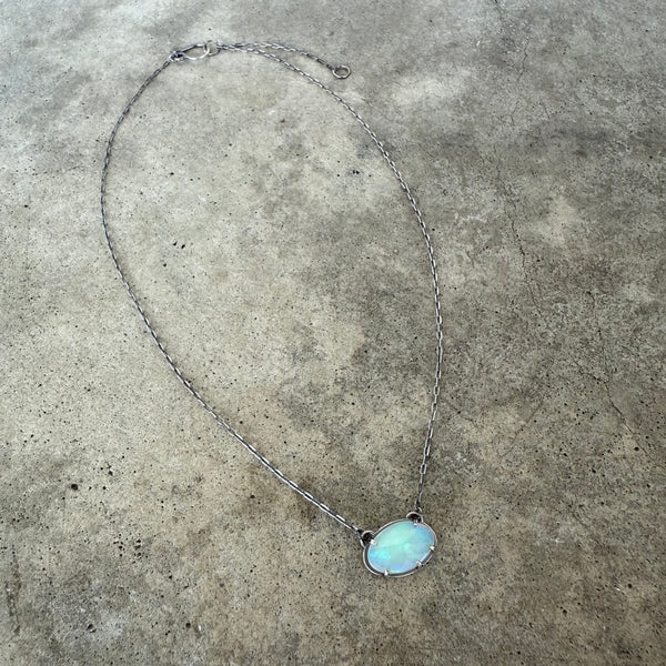 welo opal single stone necklace