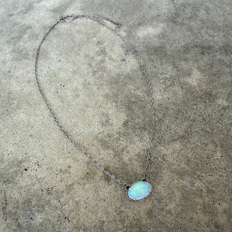 welo opal single stone necklace