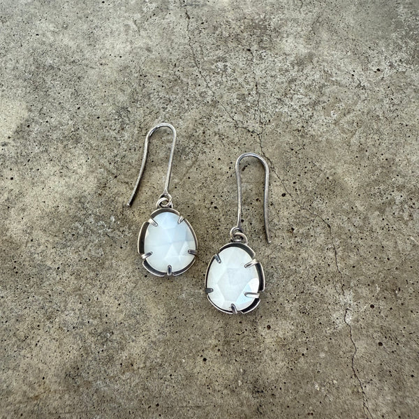 white moonstonehook drop earrings