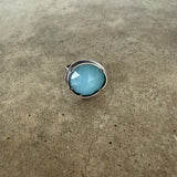 aqua chalcedony freeform ring