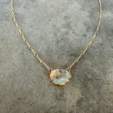 small aquamarine freeform necklace