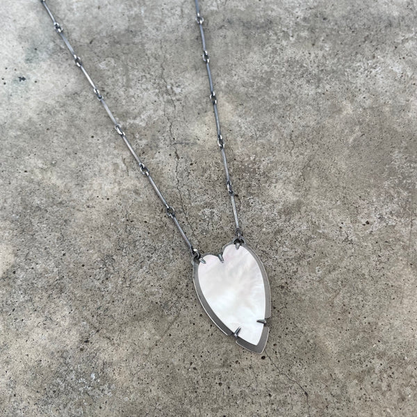 mother of pearl heart necklace