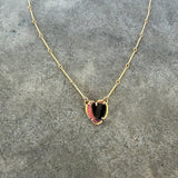 small watermelon tourmaline heart necklace-vermeil - Lisa Crowder Studio