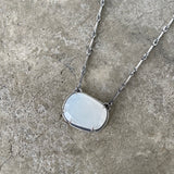 white moonstone freeform necklace