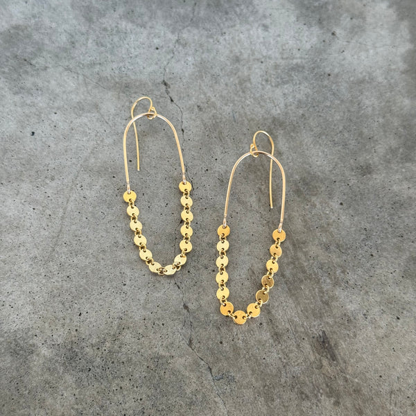 disc chain earrings-goldfill