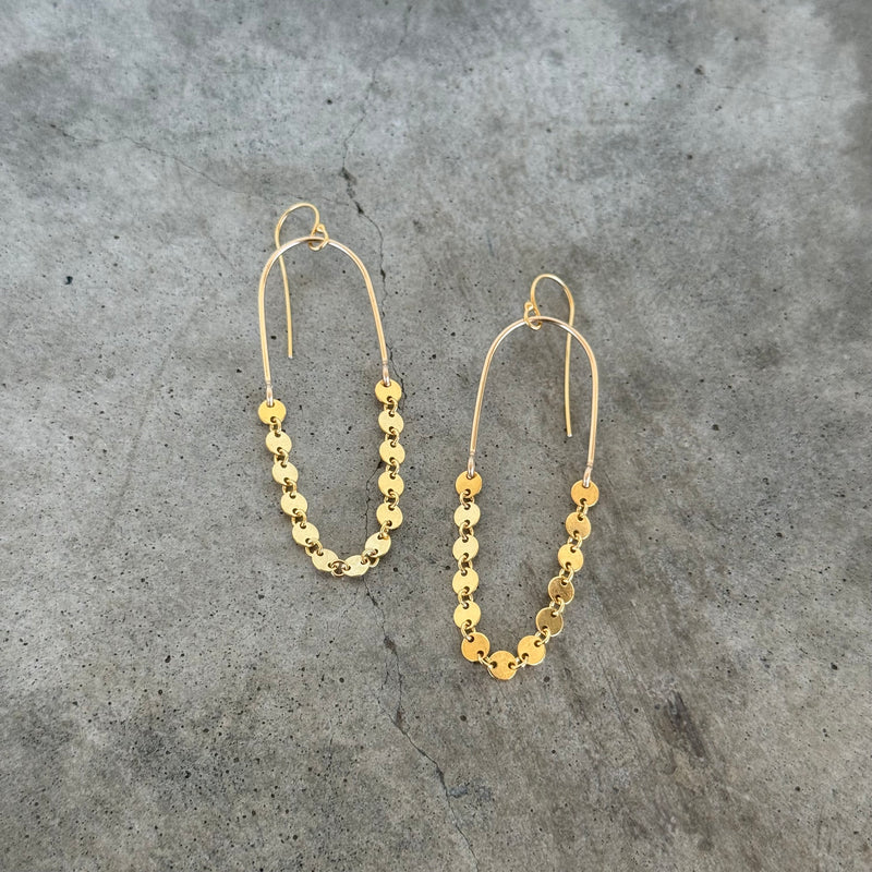 disc chain earrings-goldfill