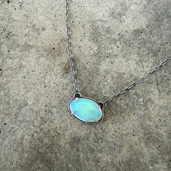 welo opal single stone necklace