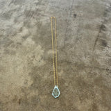 aquamarine geometric pendant-goldfill