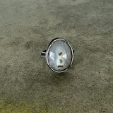 faceted solar quartz ring