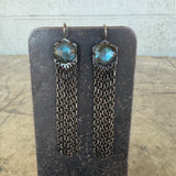 geometric labradorite fringe earrings