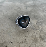 rainbow obsidian heart ring